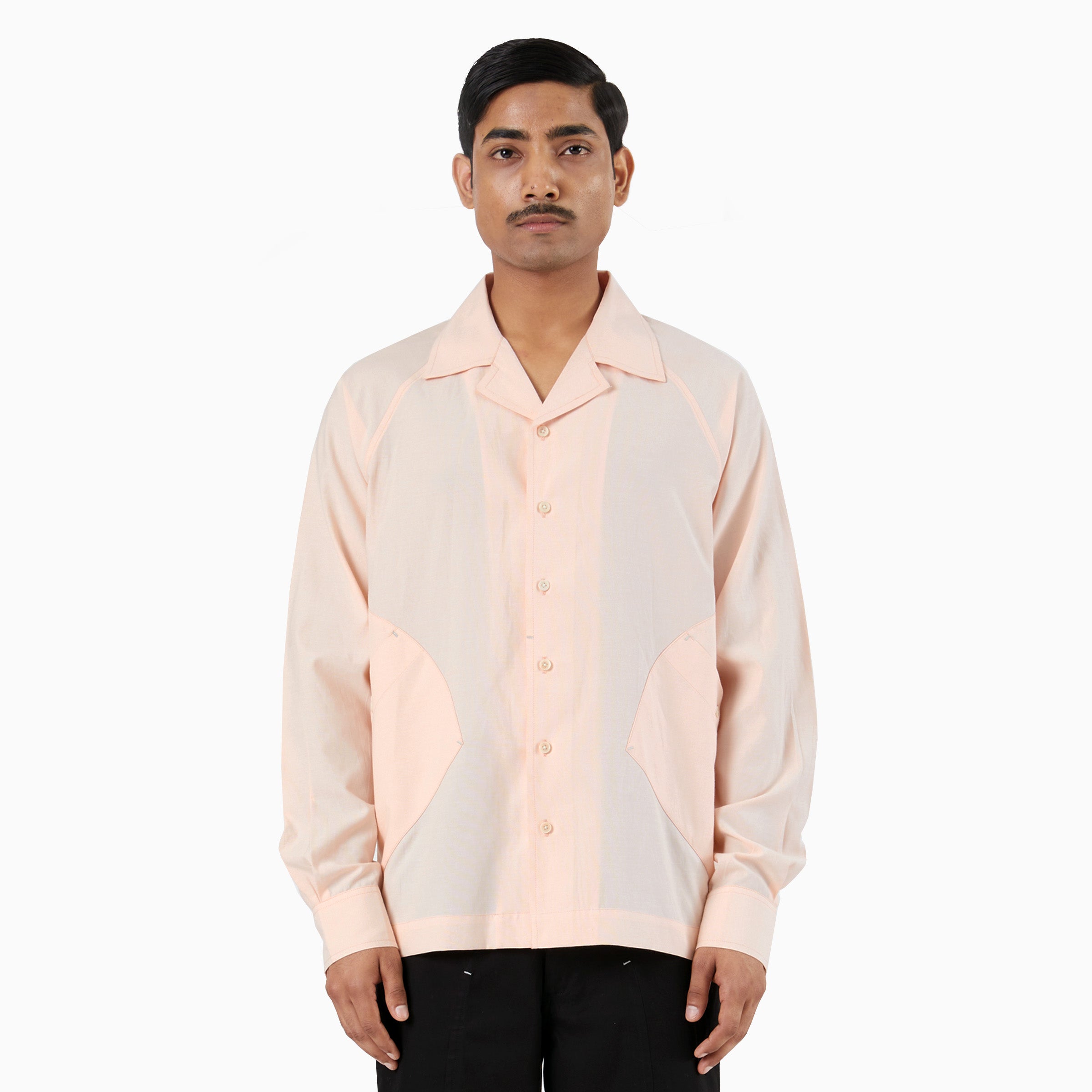 raglan dress shirt Half-hidden placket raglan shirts S.E.H Kelly