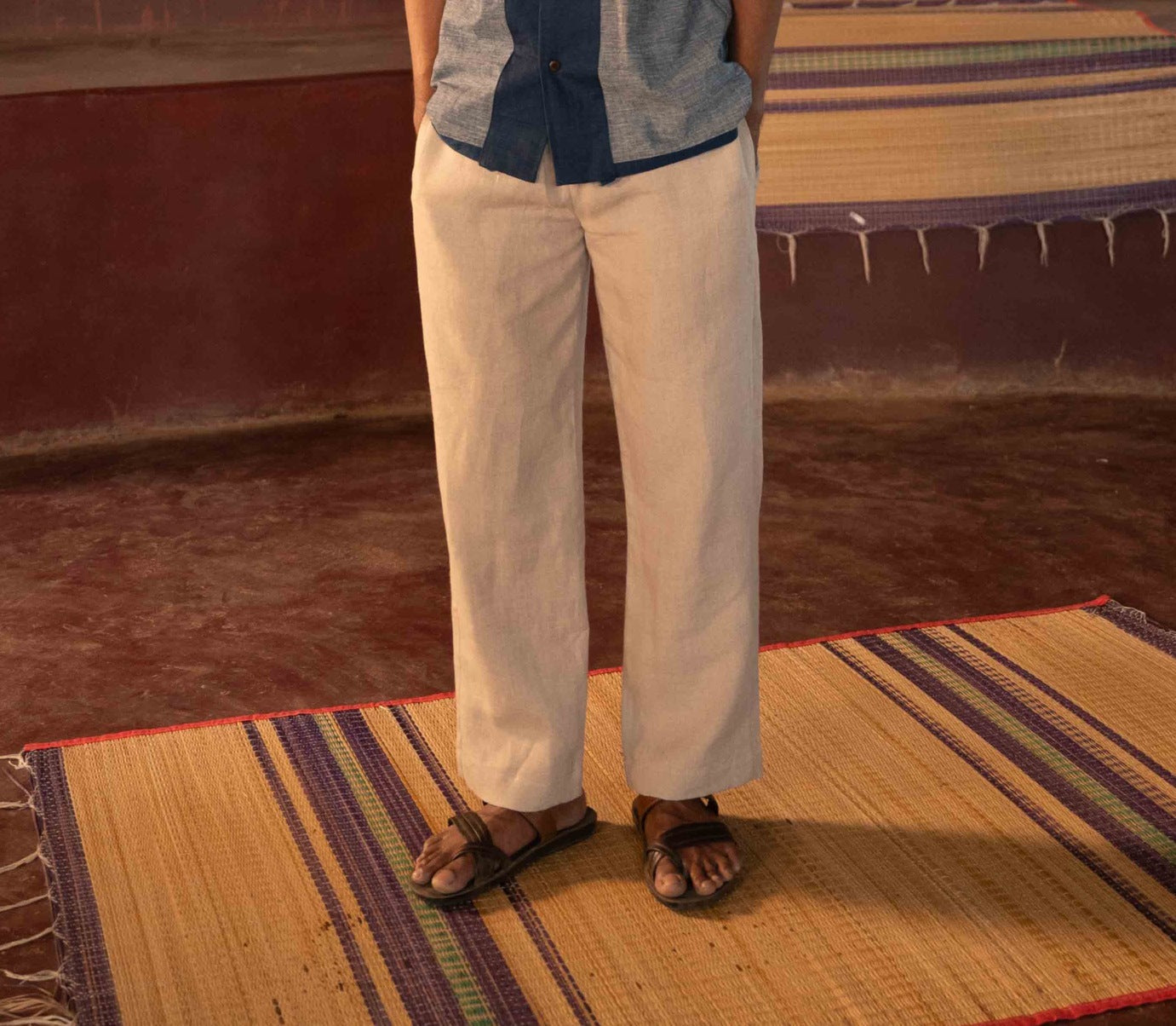 Beige Linen Lounge Pants Natural Fiber Clothing XXXL Beige Linen Lounge Pants Natural Fiber Clothing XXXL