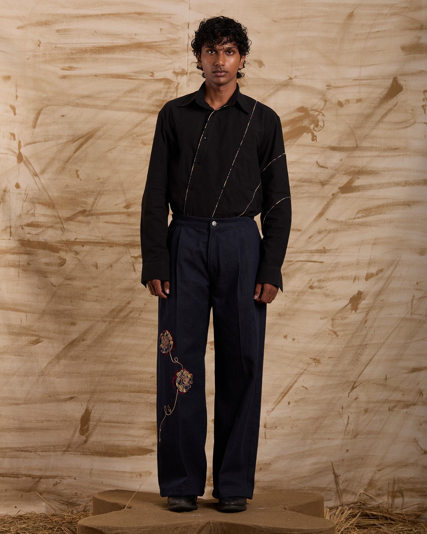 Hibiscus Hand Embroidered Bottoms