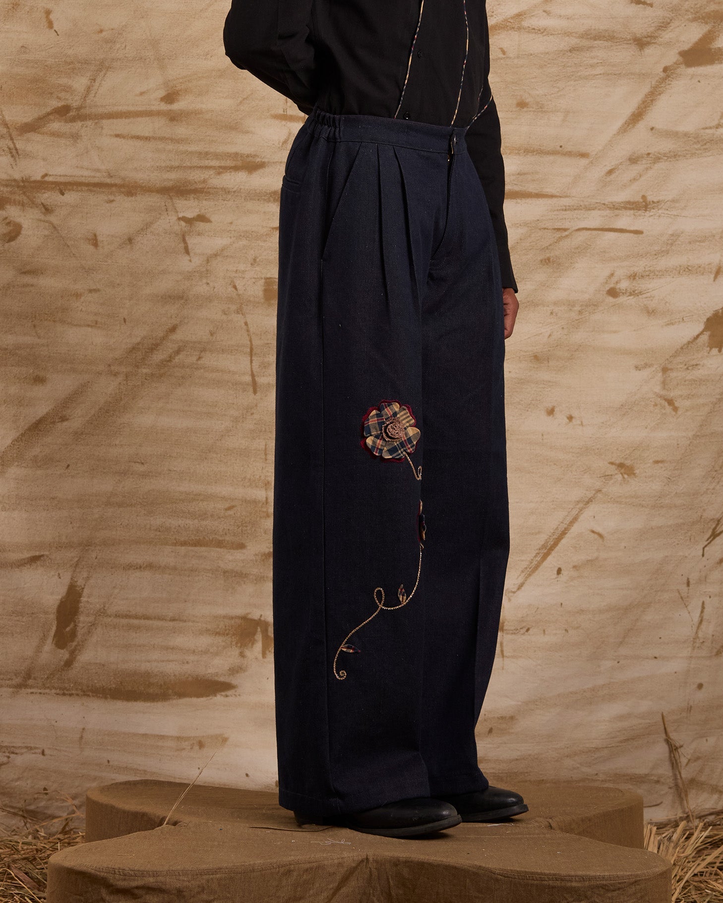 Hibiscus Hand Embroidered Bottoms