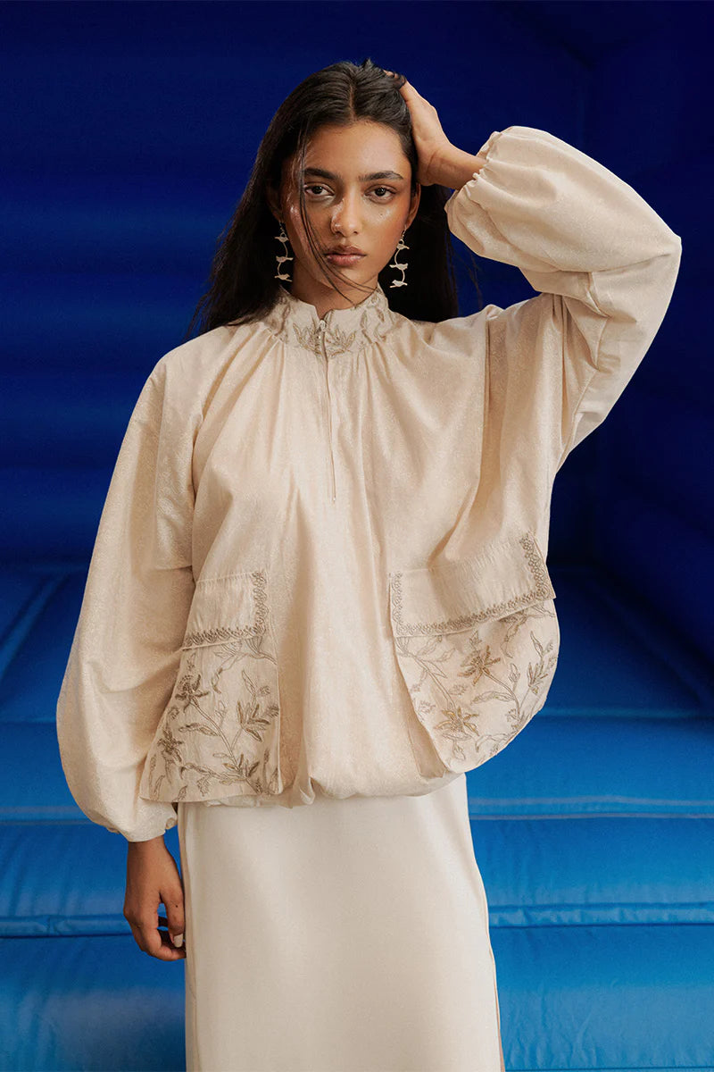 Nargis Print & Embroidery Balloon Pullover