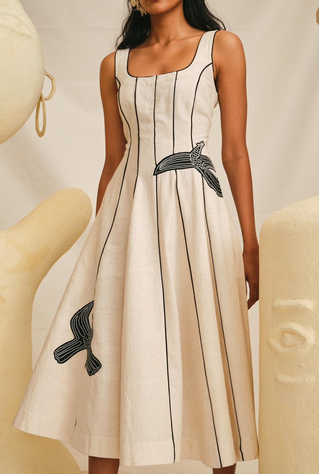handloom cotton dress Moonflower Dress | Hand Spun Dress