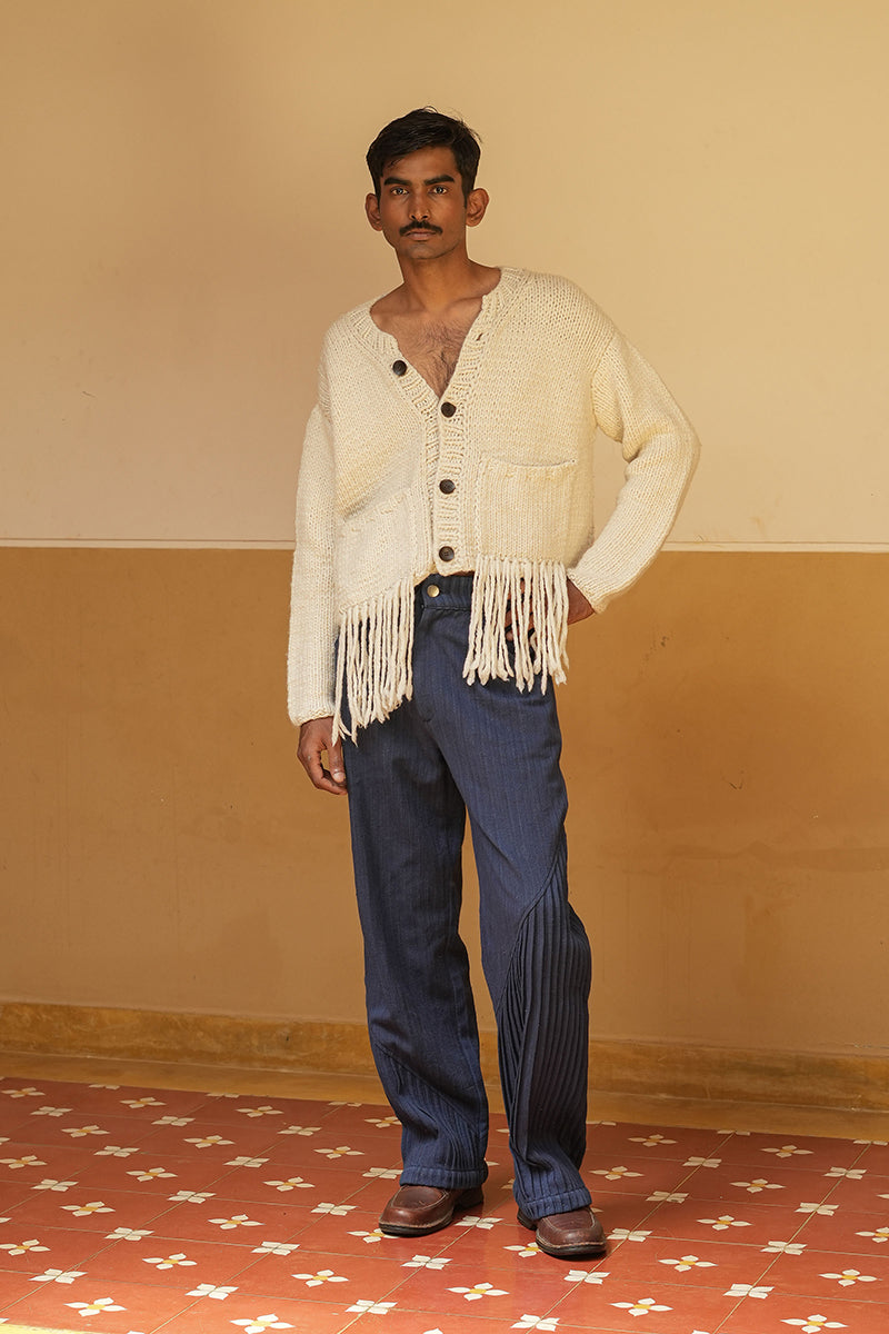 Cropped Chunky Merino Wool Cardigan