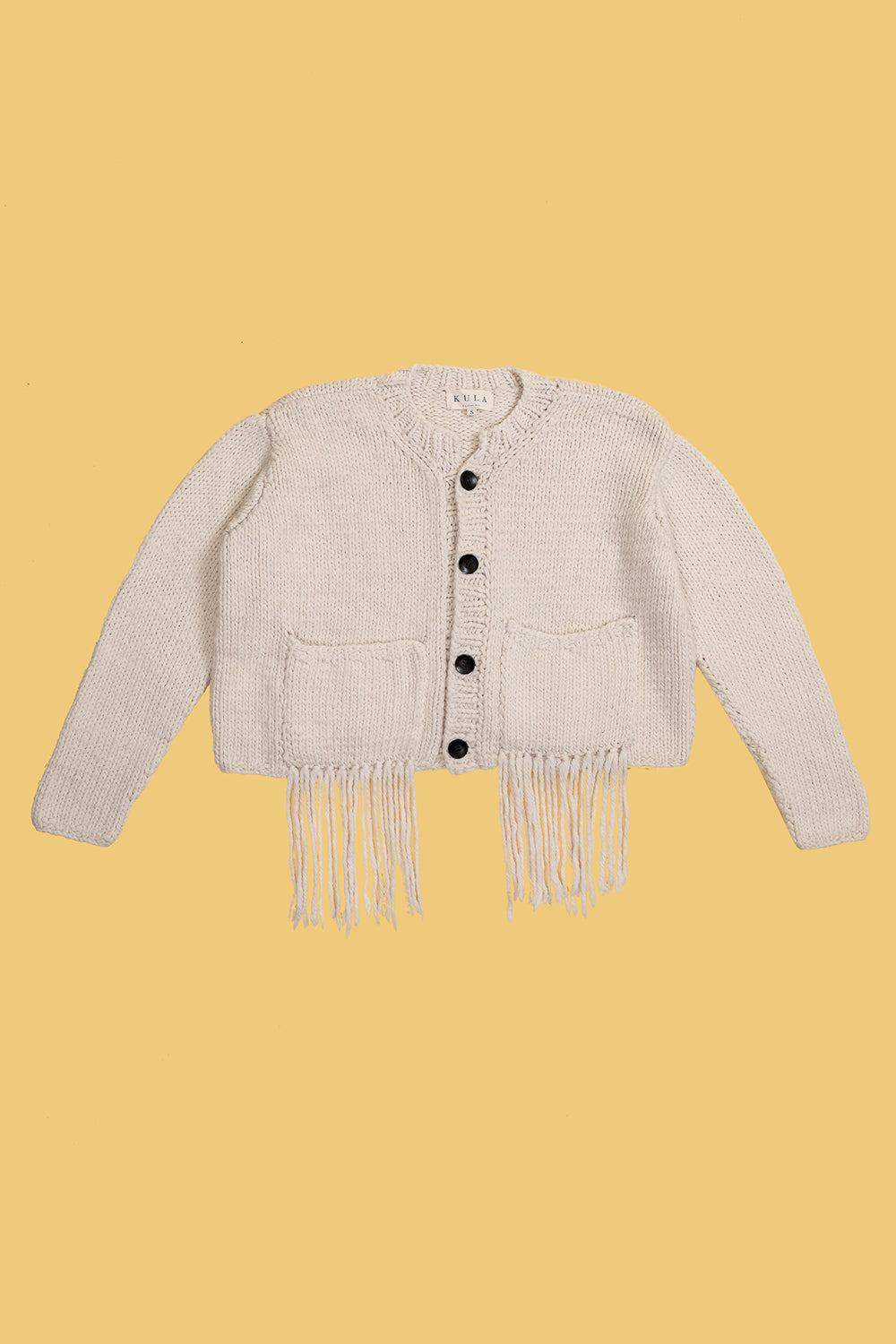 Cropped Chunky Merino Wool Cardigan