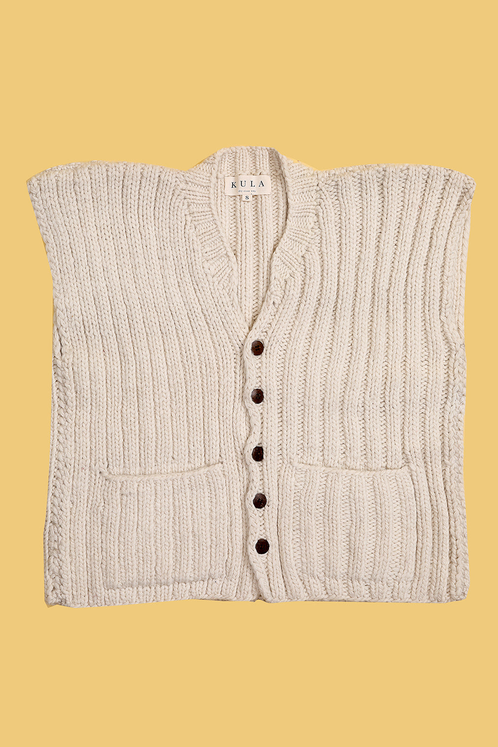 Merino Ribbed Cardigan Vest